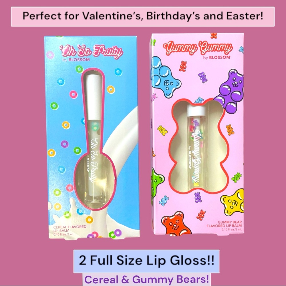 2 Full Size Clear Lip Gloss! Both are New in Box! Cereal & Gummy Flavored